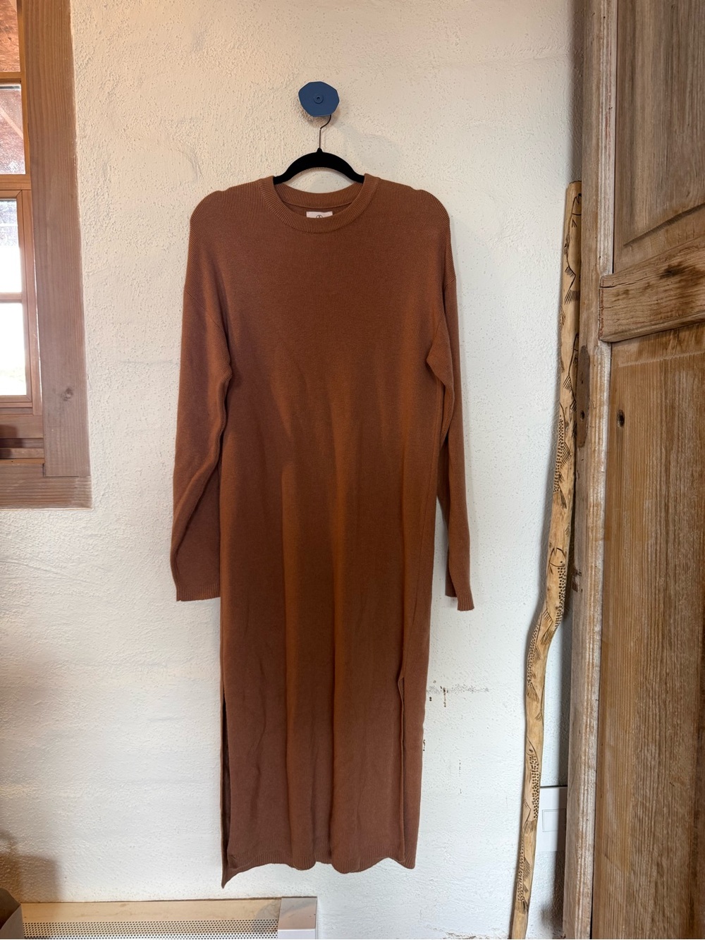 Anine Bing Rust Brown Long Sleeve Midi Dress